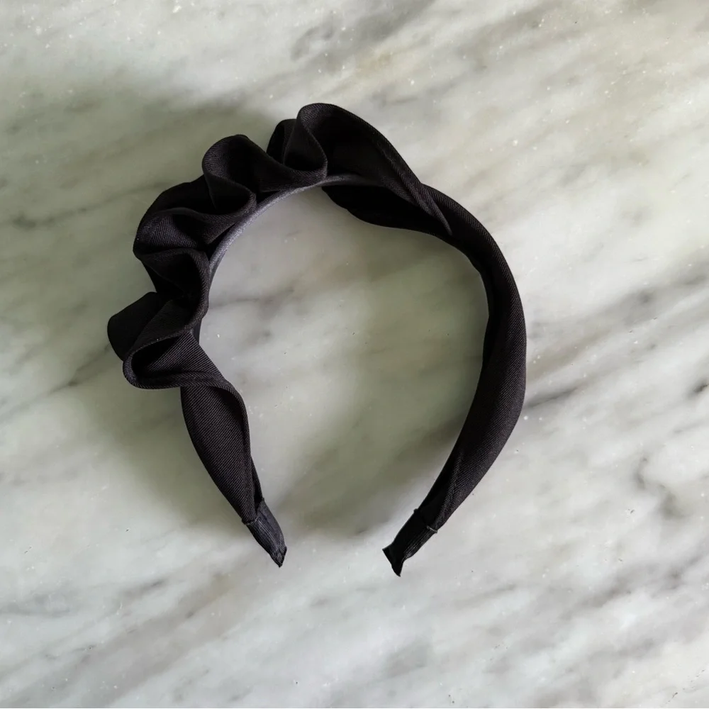 Anthropologie Black Ruffle Headband